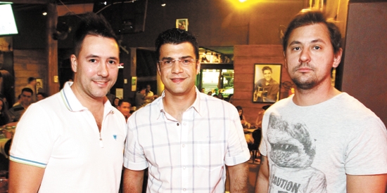 Rodrigo Zara, José Aurélio e Roberto Zara, no Picanha
